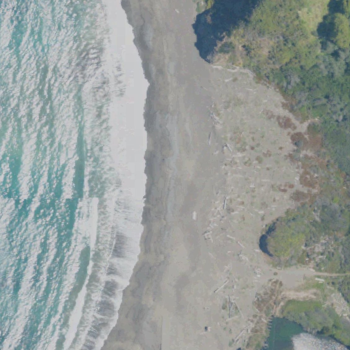 Aerial map of Greenwood Creek State Beach