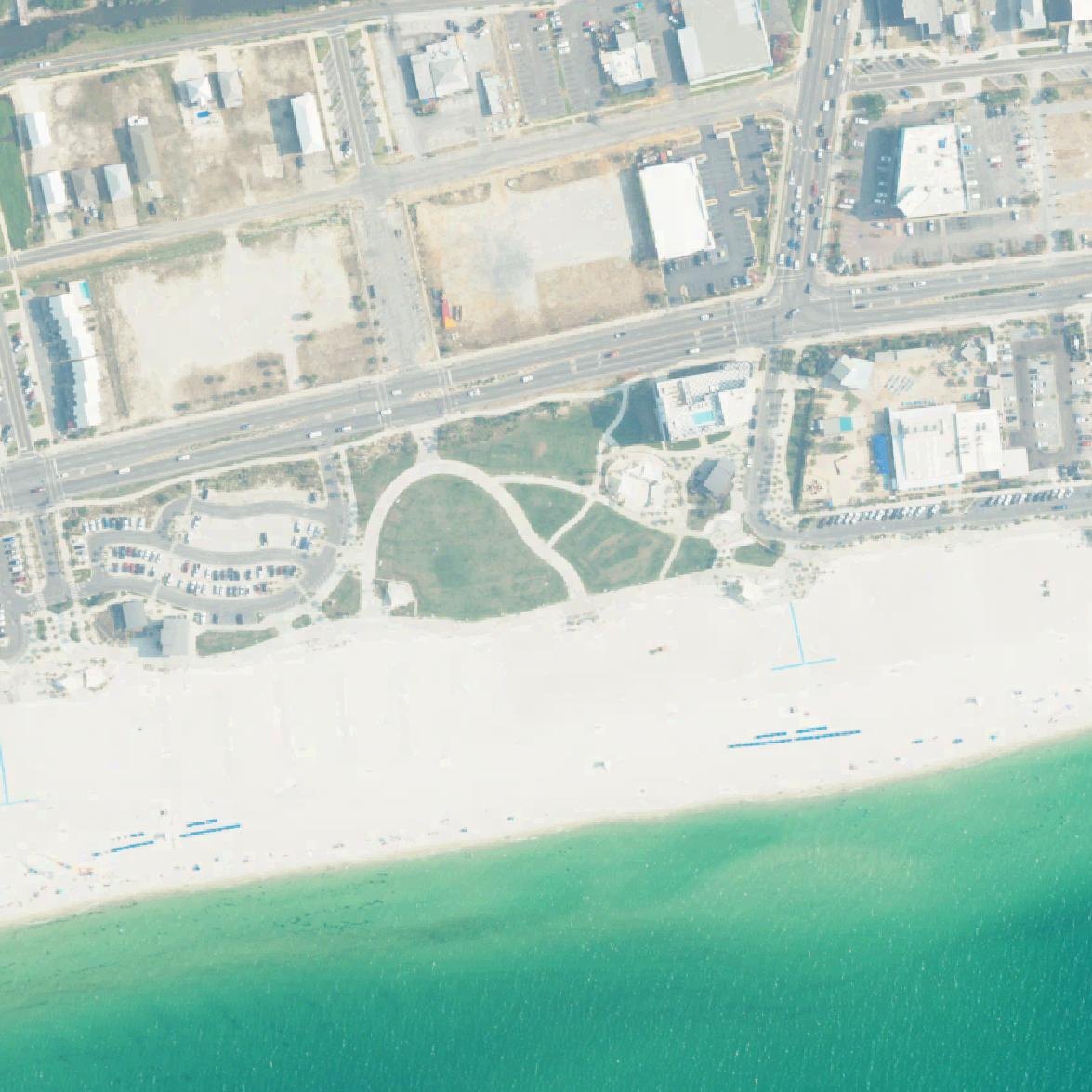 Aerial map of Gulf Shores Public Beach