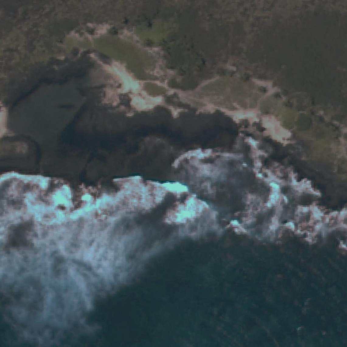 Aerial map of Halapē Beach