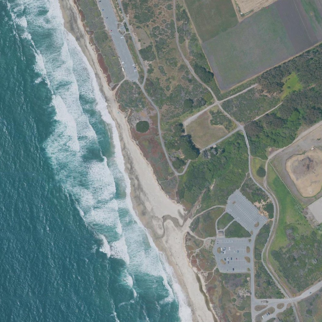 Aerial map of Half Moon Bay State Beach
