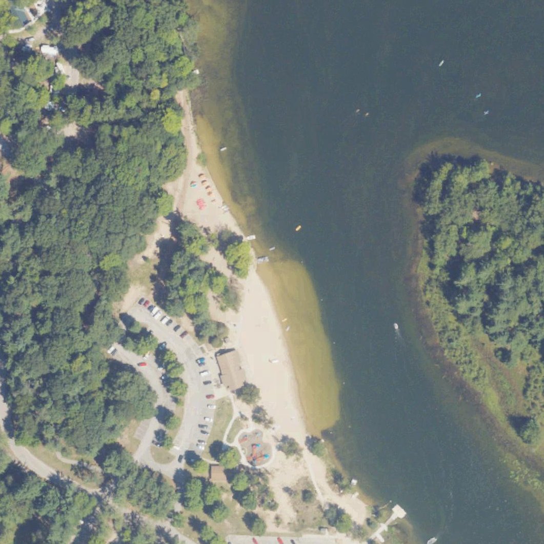 Aerial map of Hamlin Lake beach