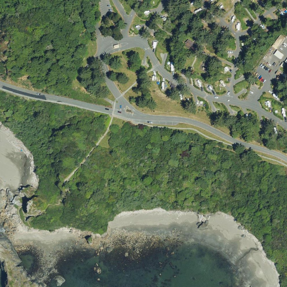 Aerial map of Harris Beach State Park