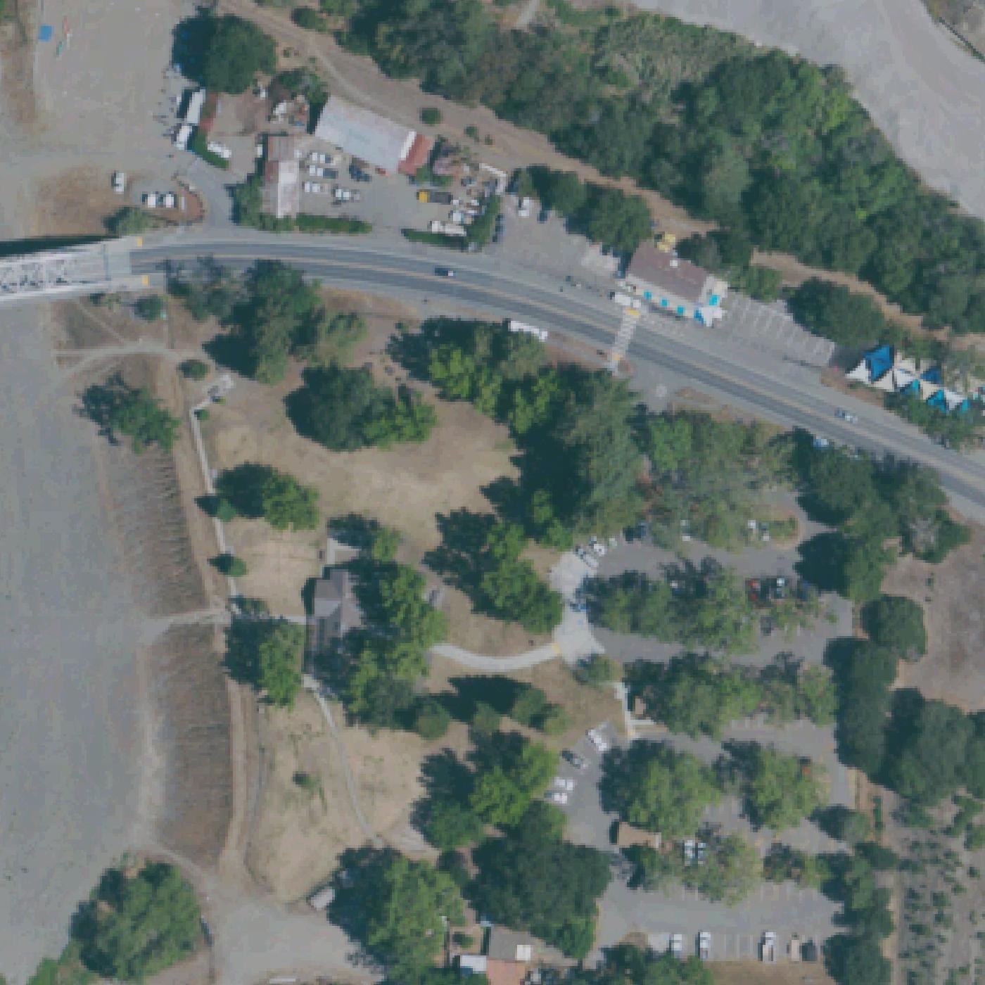 Aerial map of Healdsburg Veterans Memorial Beach