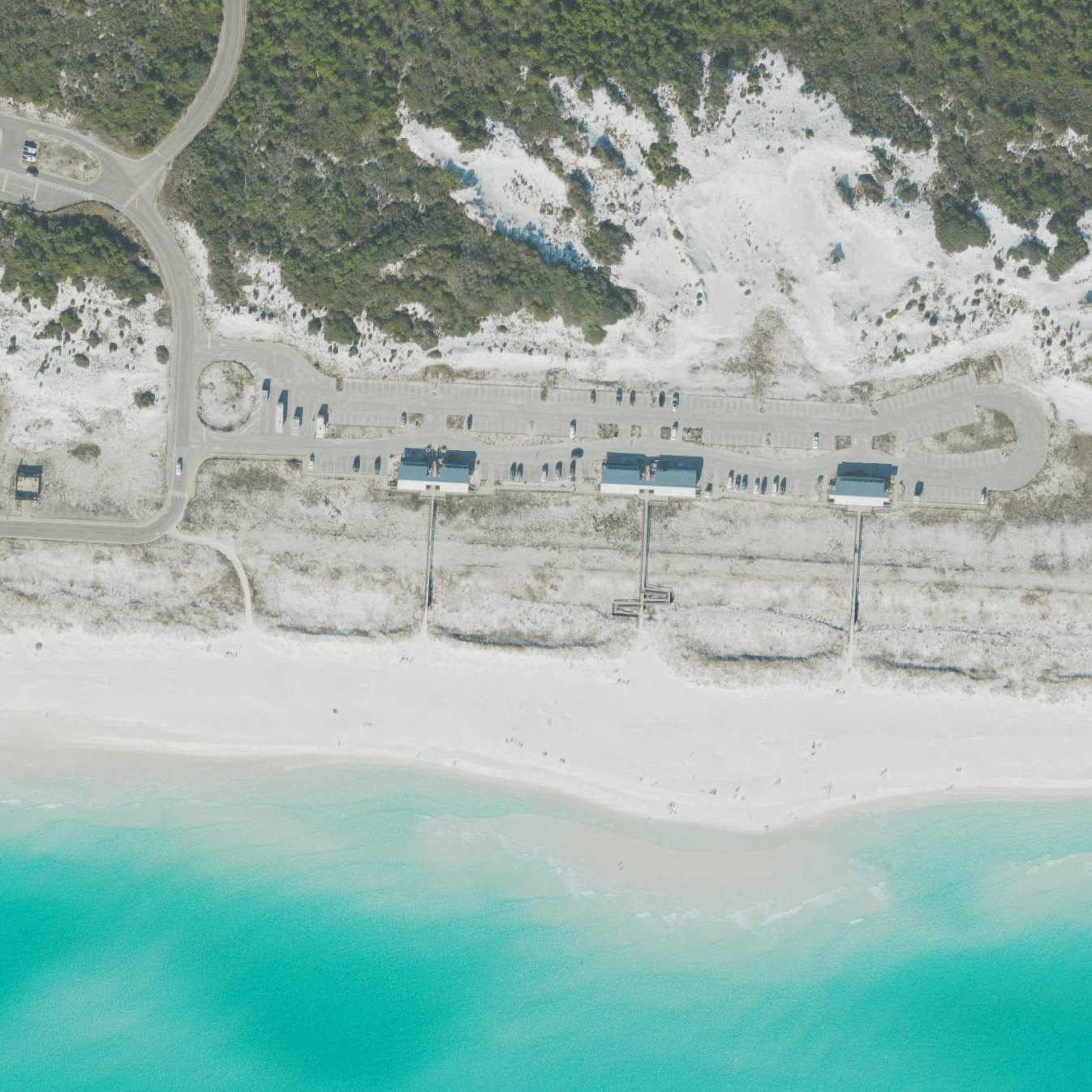 Aerial map of Henderson Beach State Park