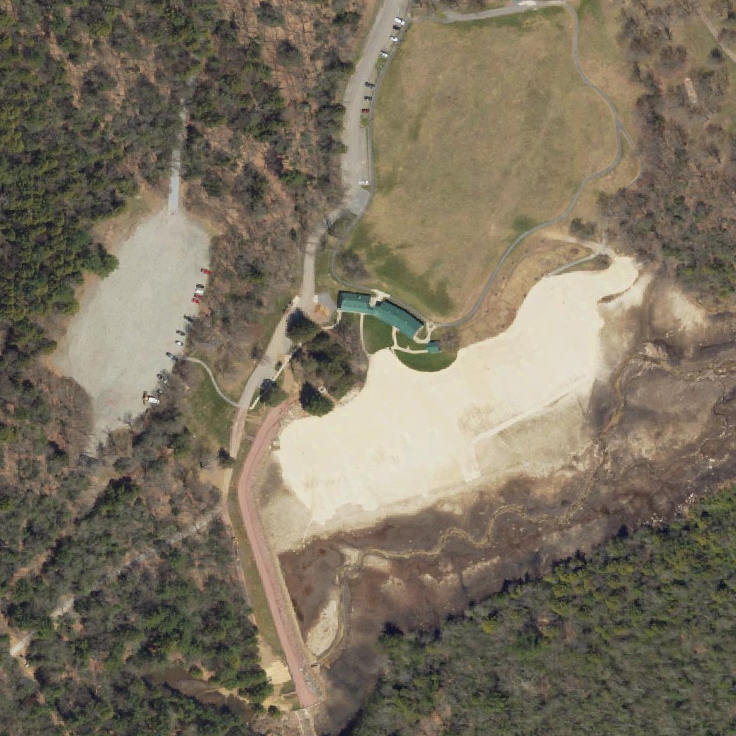 Aerial map of Hickory Run State Park Beach/Swimming Area