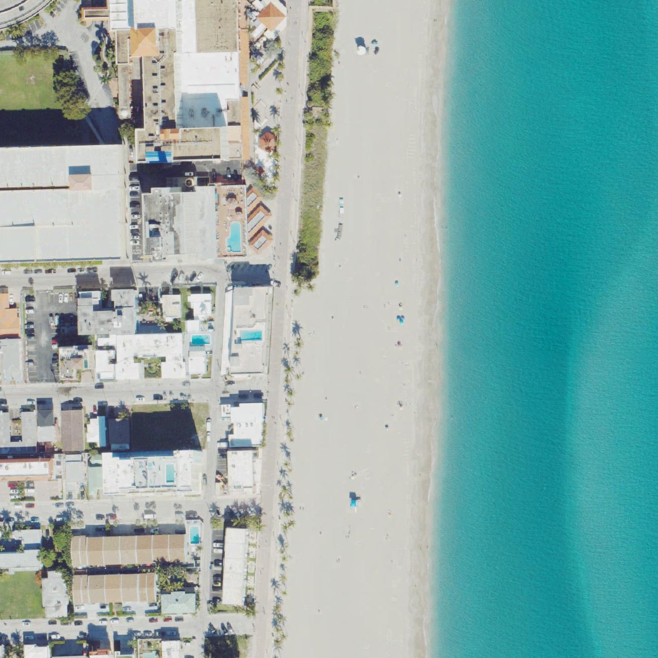 Aerial map of Hollywood Beach Broadwalk
