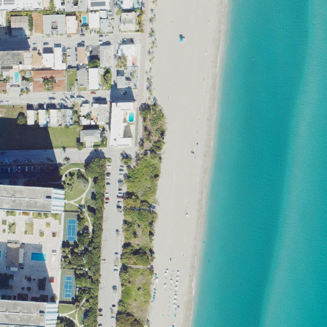 Aerial map of Hollywood Beach