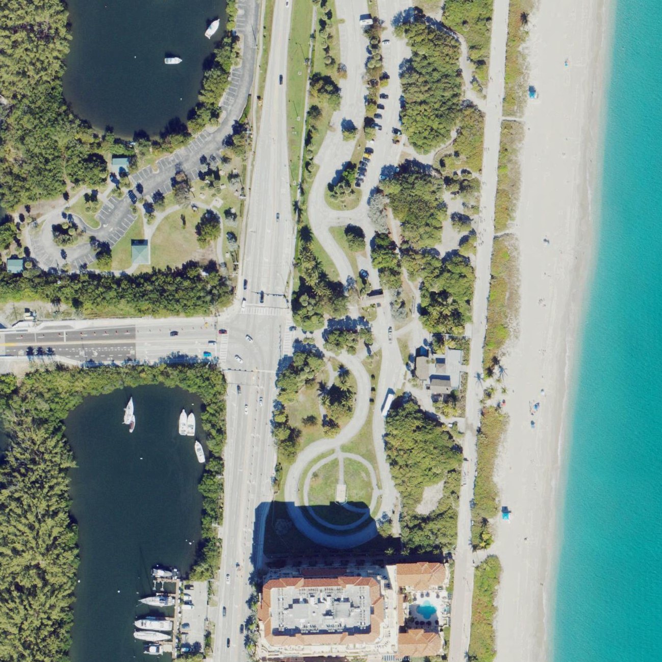 Aerial map of Hollywood North Beach Park