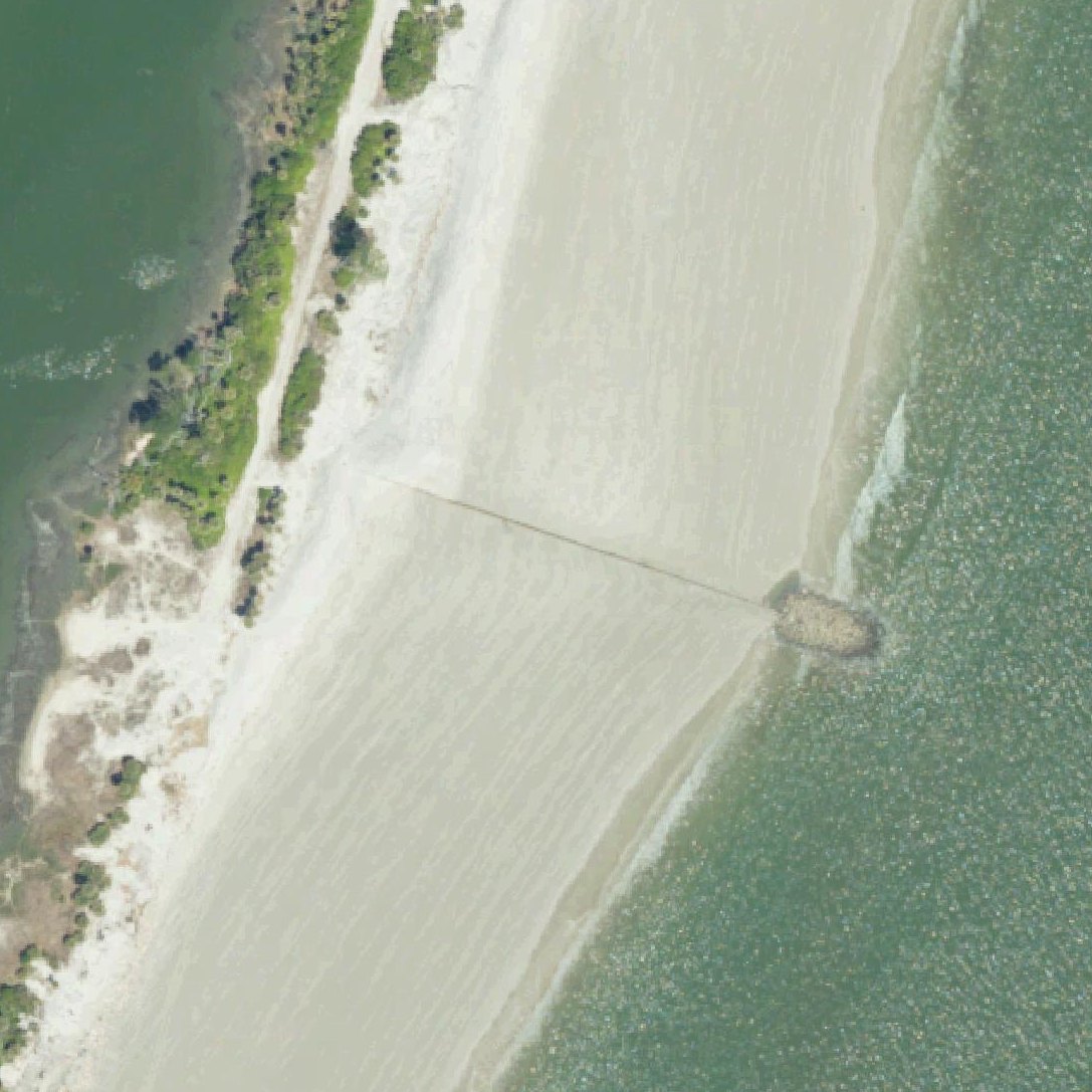 Aerial map of Hunting Island Beach