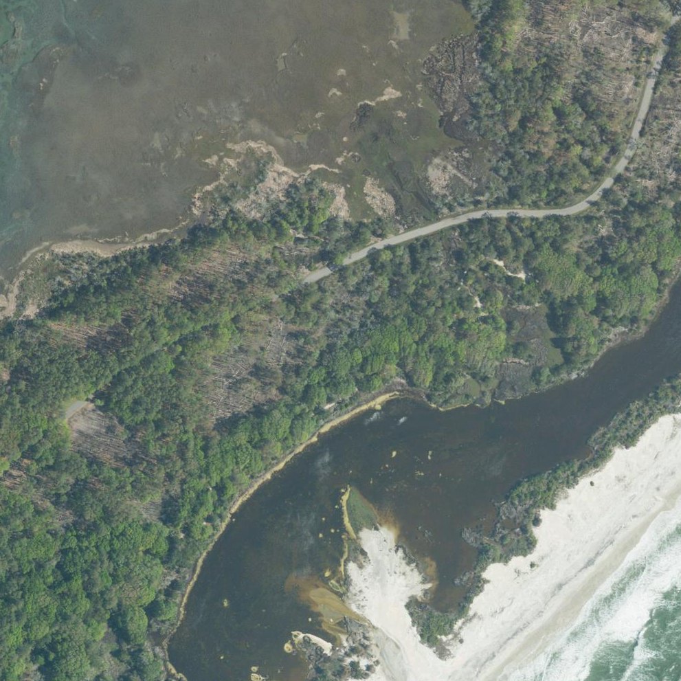 Aerial map of Huntington Beach State Park