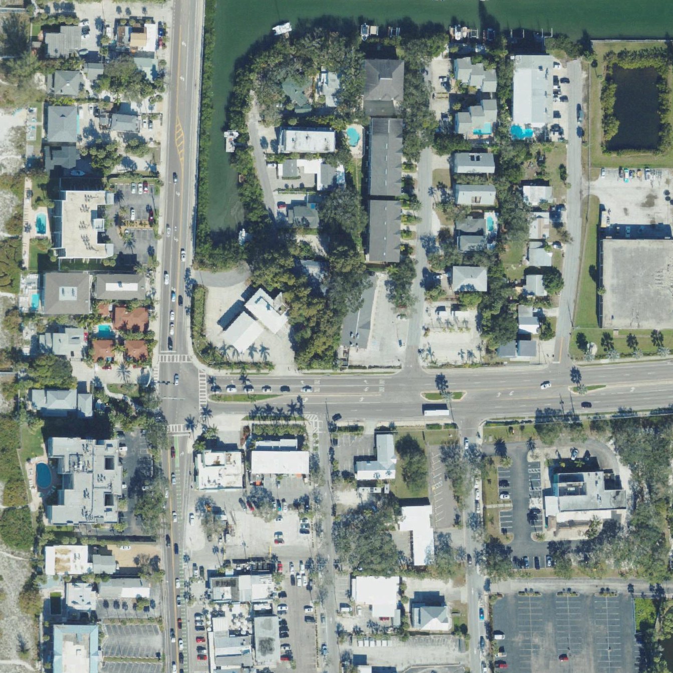 Aerial map of Indian Rocks 5th St. Beach Access