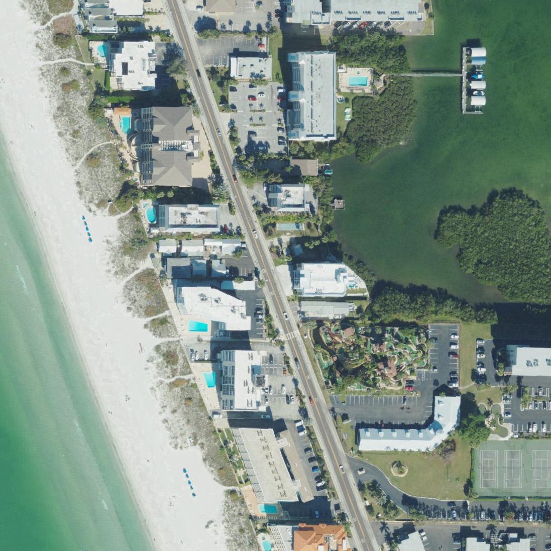 Aerial map of Indian Shores Beach Access