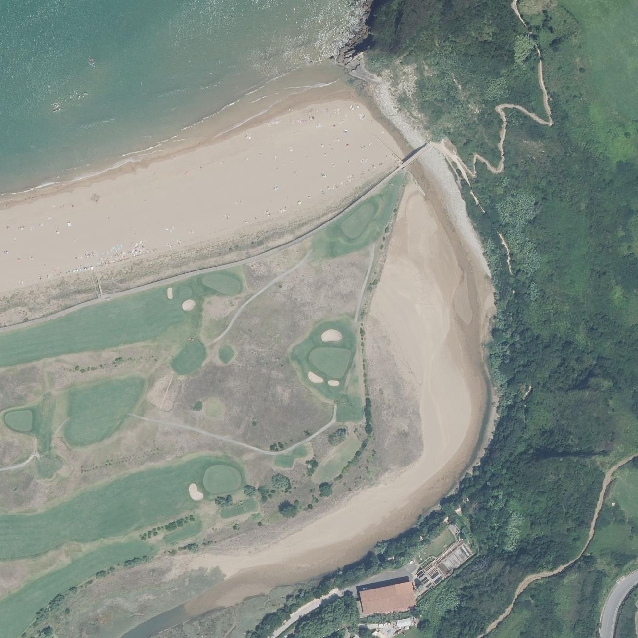 Aerial map of Inurritzako hondartza eta biotopoa