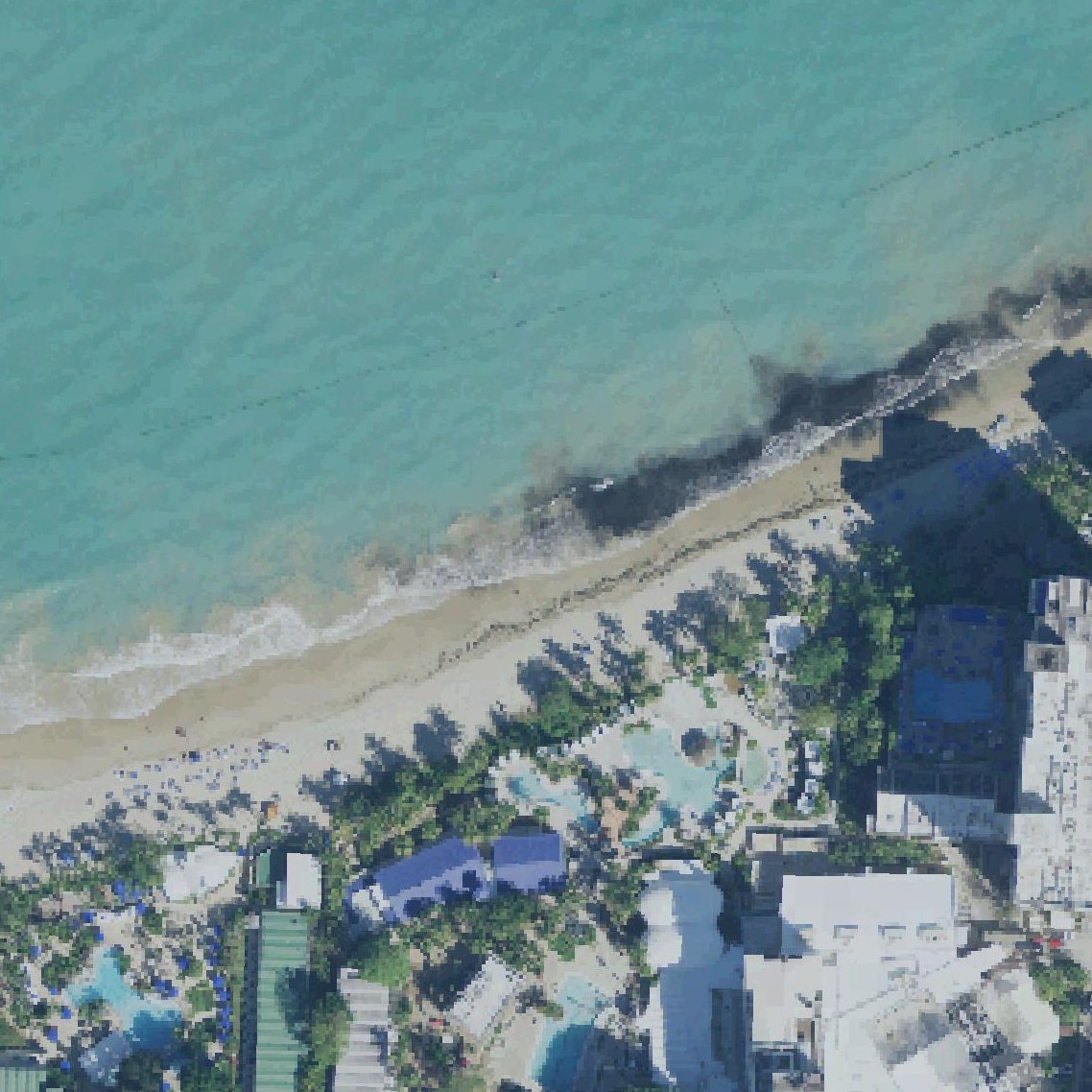 Aerial map of Isla Verde Beach West