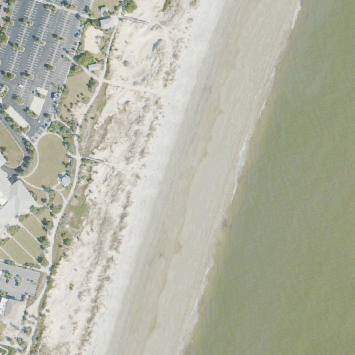 Aerial map of Jekyll Island Beach