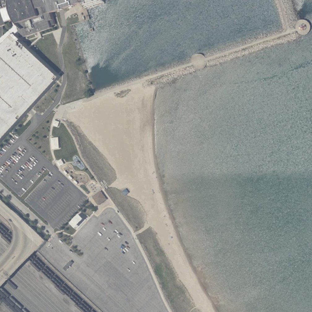 Aerial map of Jeorse Park Beach Ind.