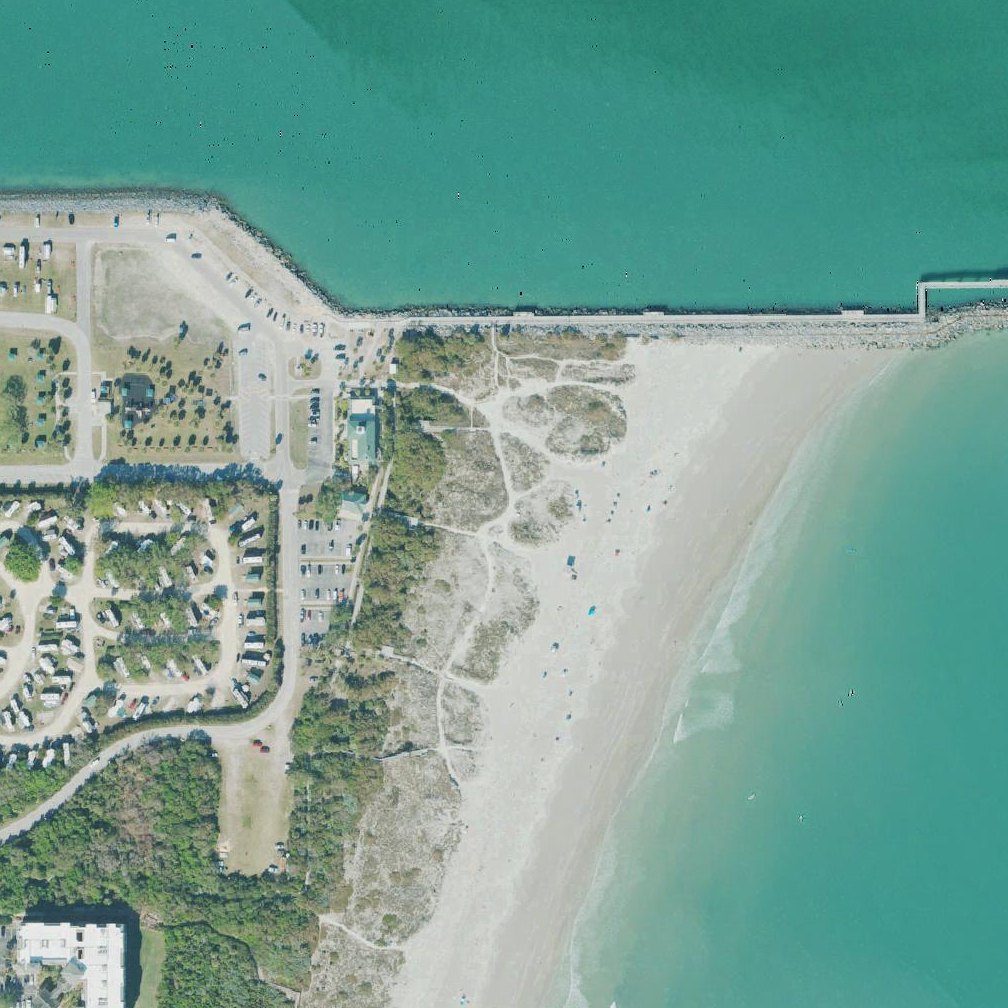 Aerial map of Jetty Park Beach