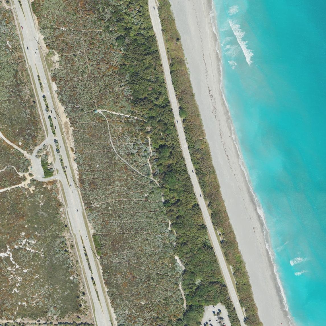 Aerial map of Juno Dunes Natural Area