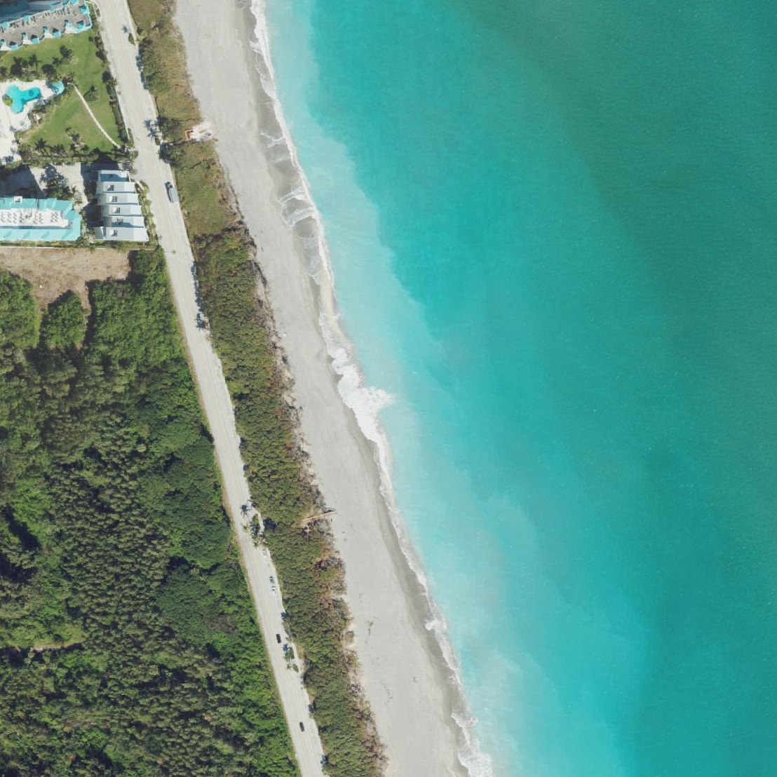 Aerial map of Jupiter Beach