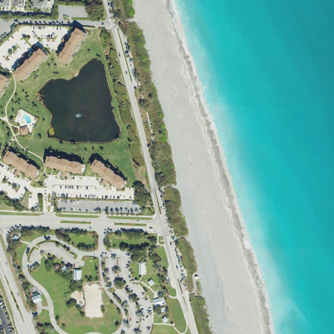 Aerial map of Jupiter Off-Leash Dog Beach
