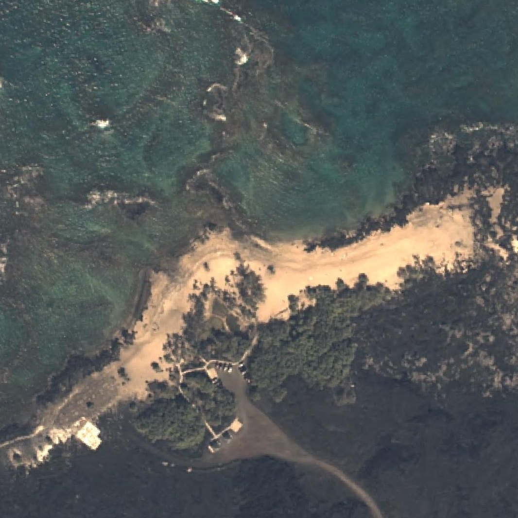 Aerial map of Kaelehuluhulu Beach
