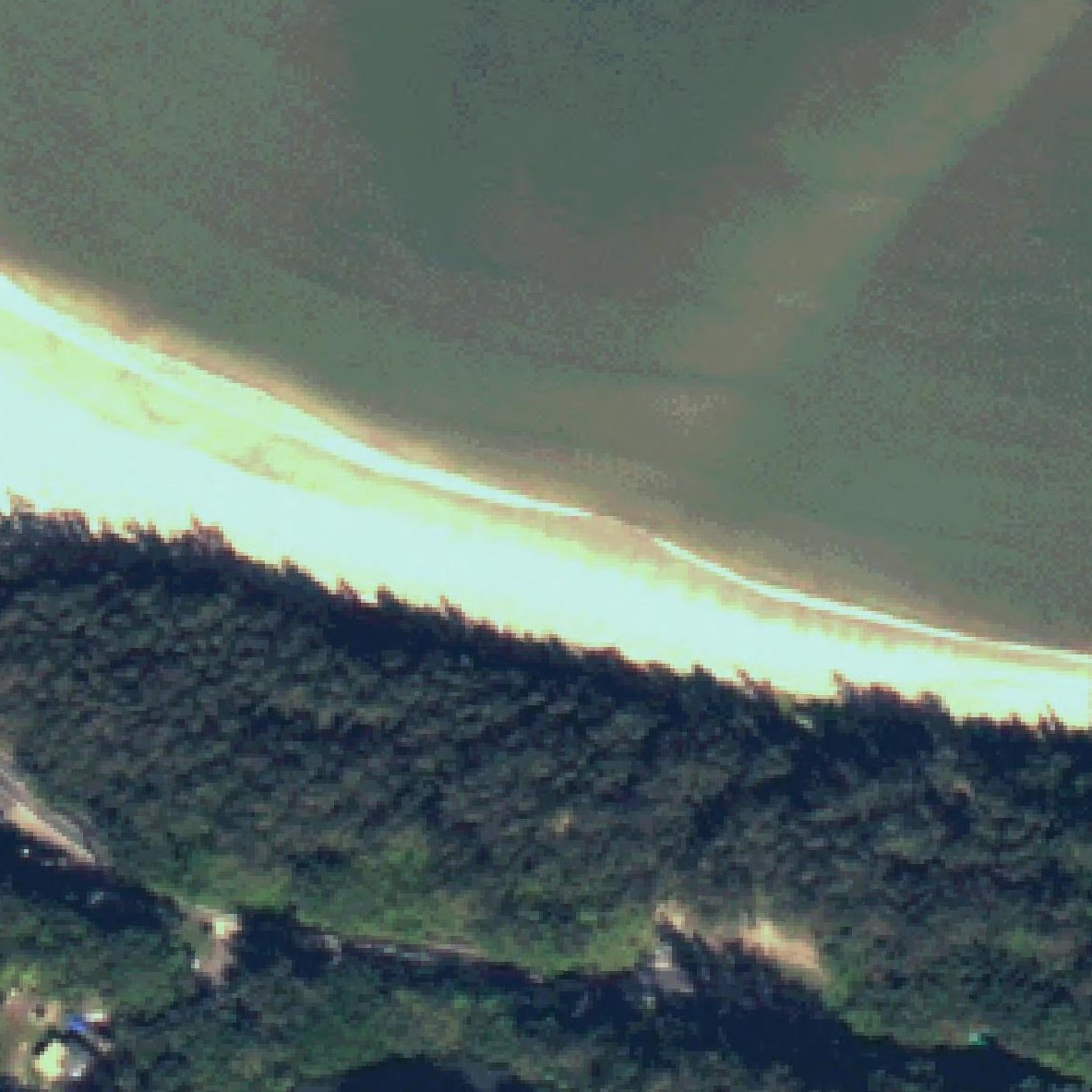 Aerial map of Kahana Bay Beach