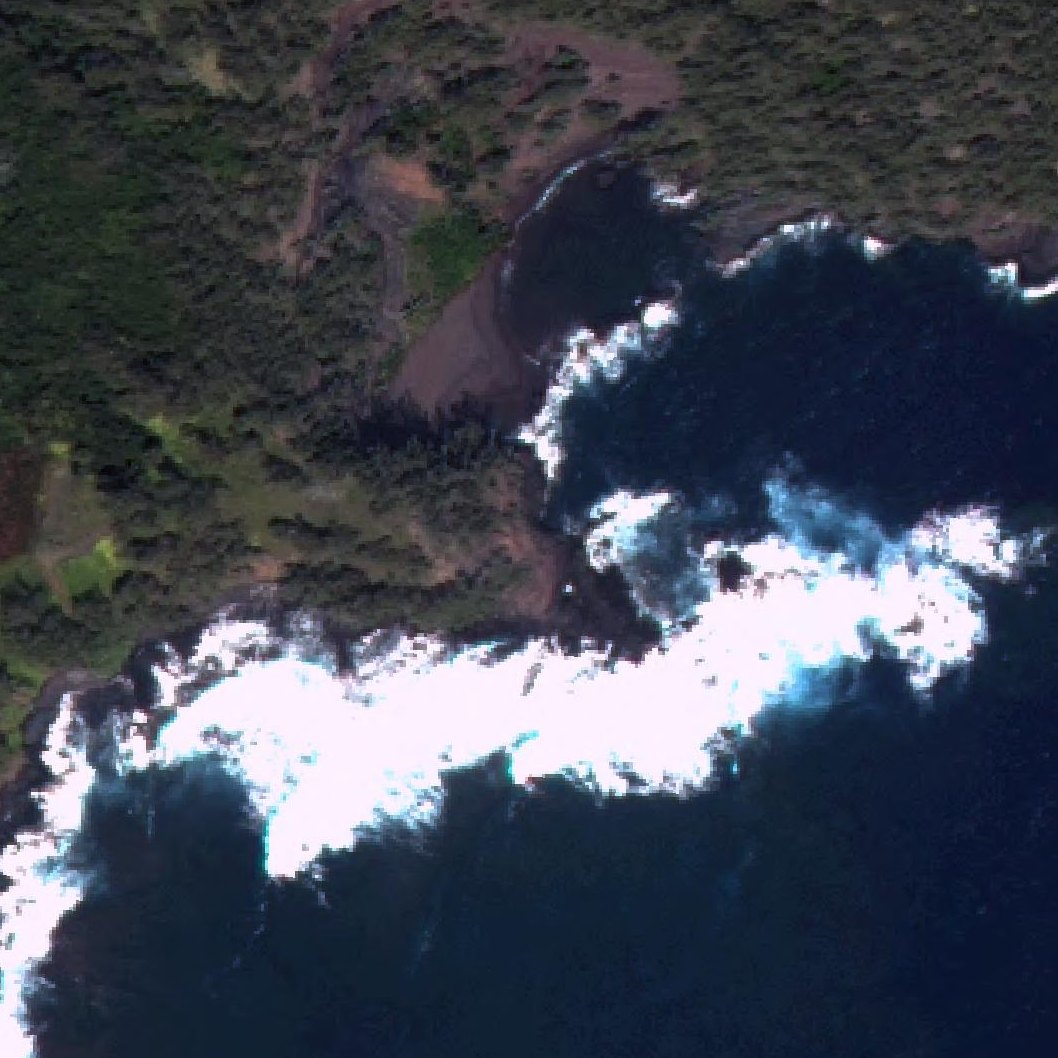 Aerial map of Kaihalulu Beach