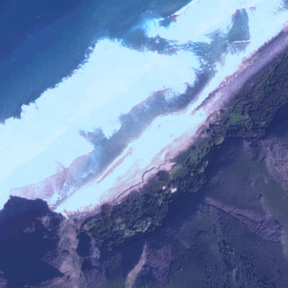 Aerial map of Kalalau Beach