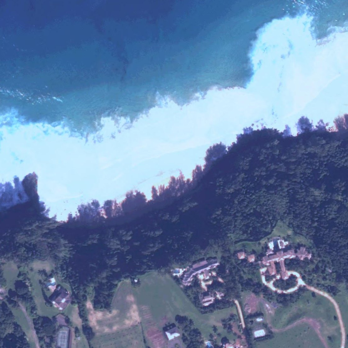 Aerial map of Kauapea Beach
