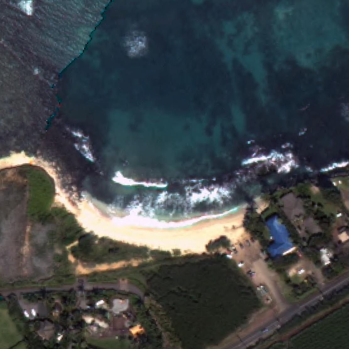 Aerial map of Kaulahao Beach