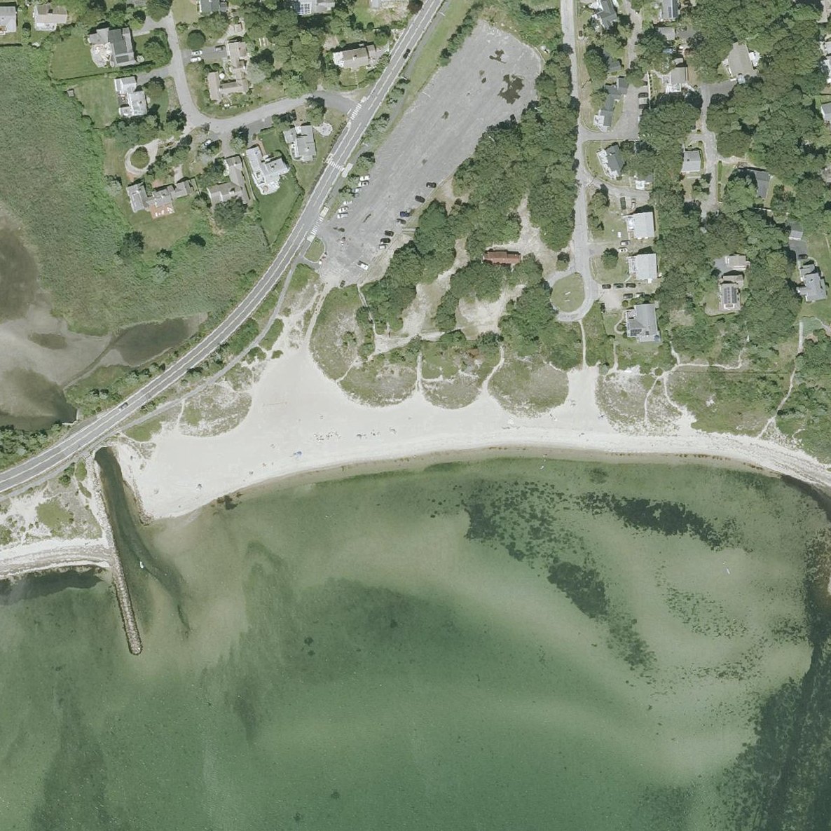 Aerial map of Keyes Memorial Beach