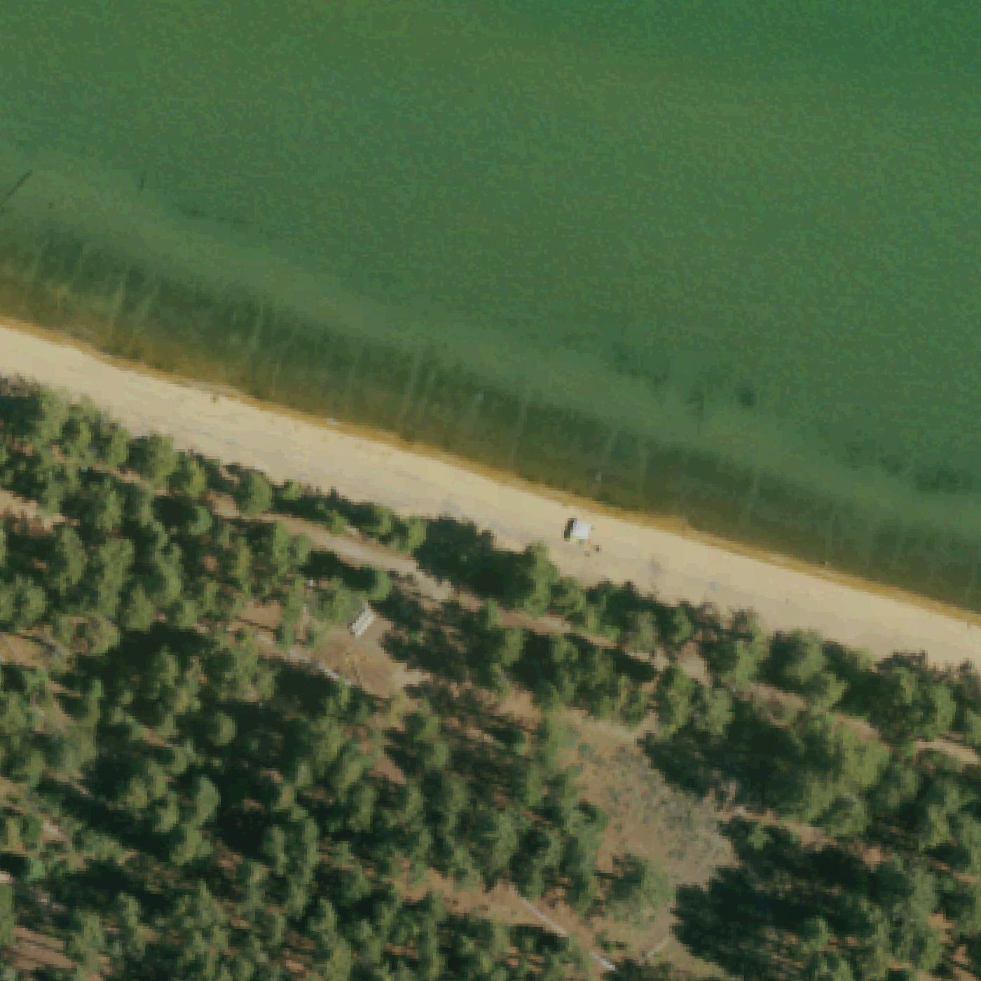 Aerial map of Kiva Beach