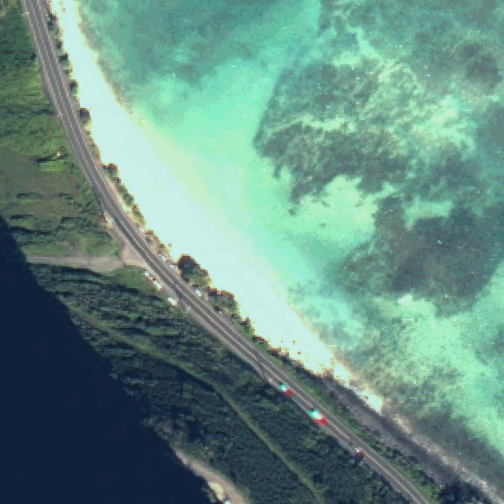 Aerial map of Kualoa Beach