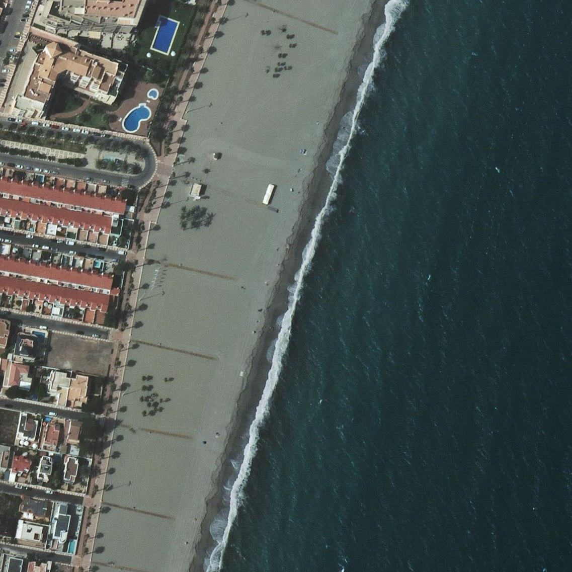 Aerial map of La Romanilla beach