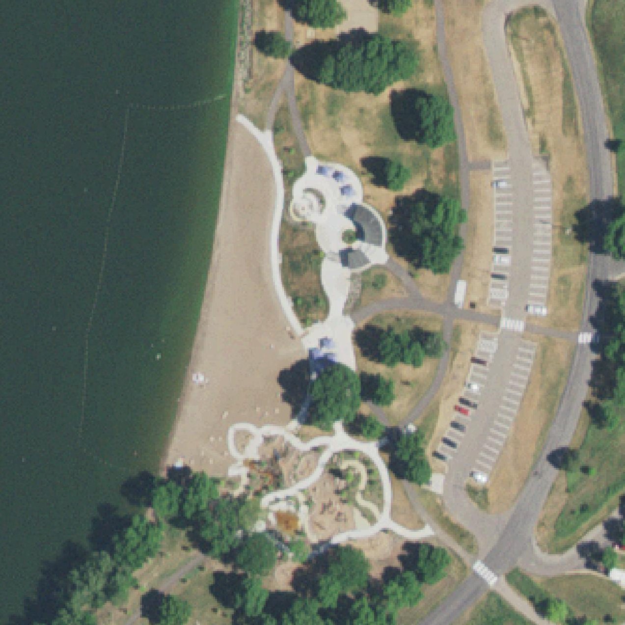 Aerial map of Lake Byllesby Beach