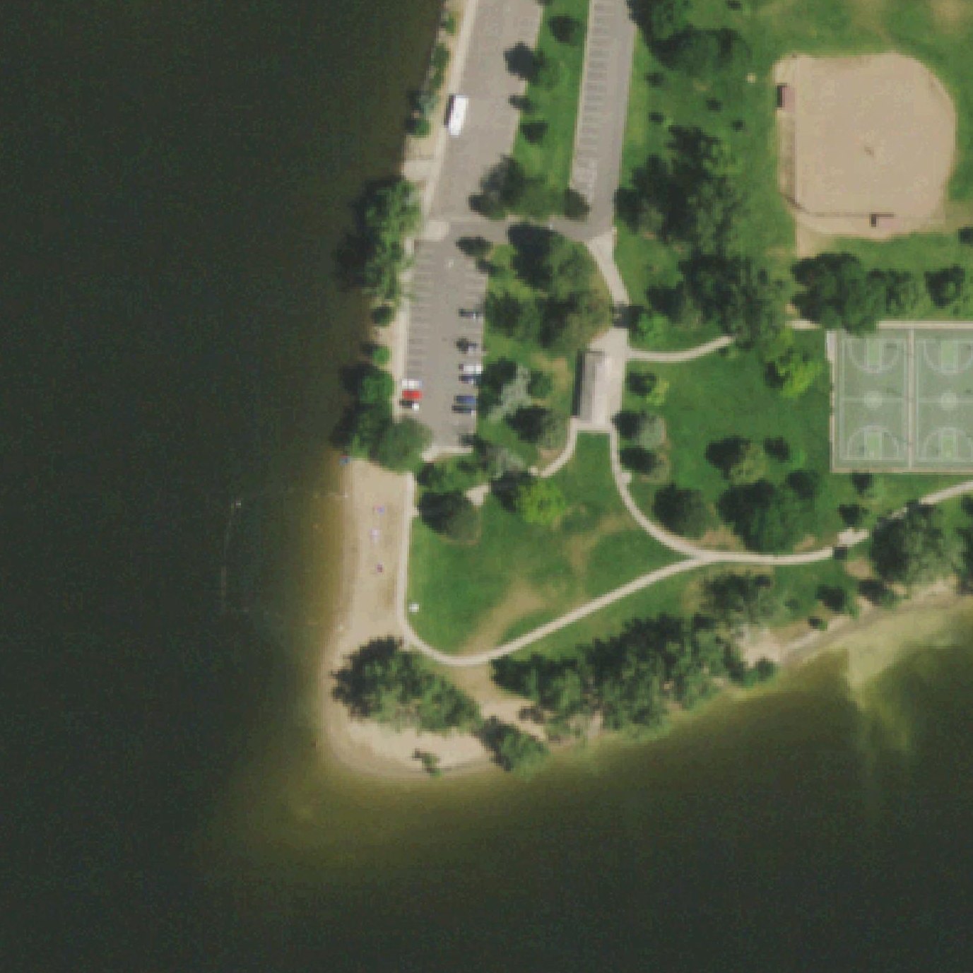 Aerial map of Lake Loveland Swim Beach