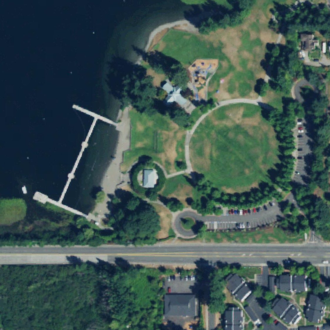 Aerial map of Lake Meridian Park Beach