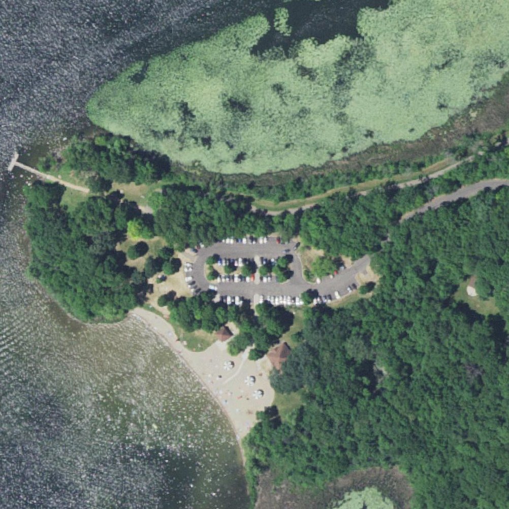 Aerial map of Lake Minnewashta Beach & Picnic Area