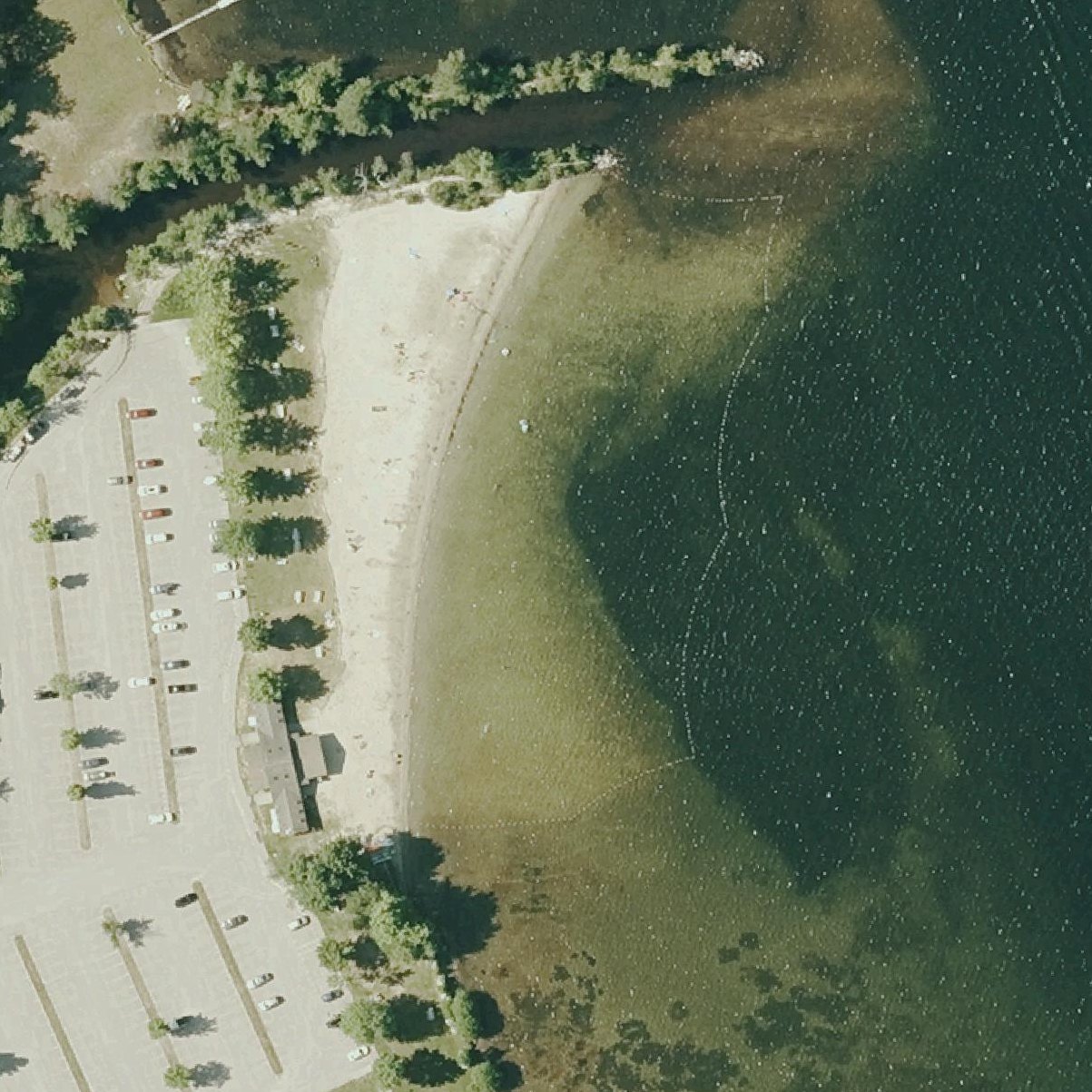 Aerial map of Lake Sunapee State Beach
