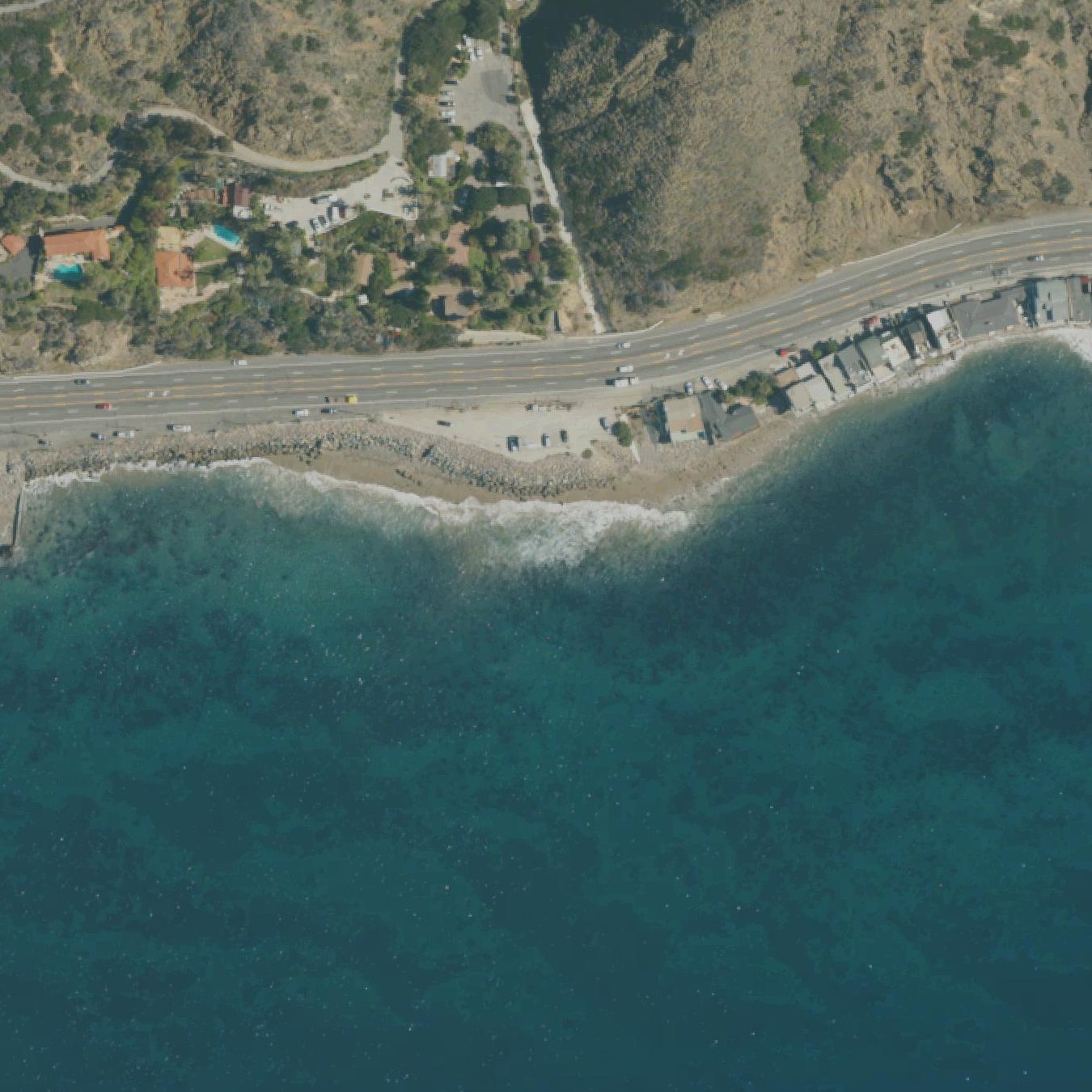 Aerial map of Las Tunas Beach
