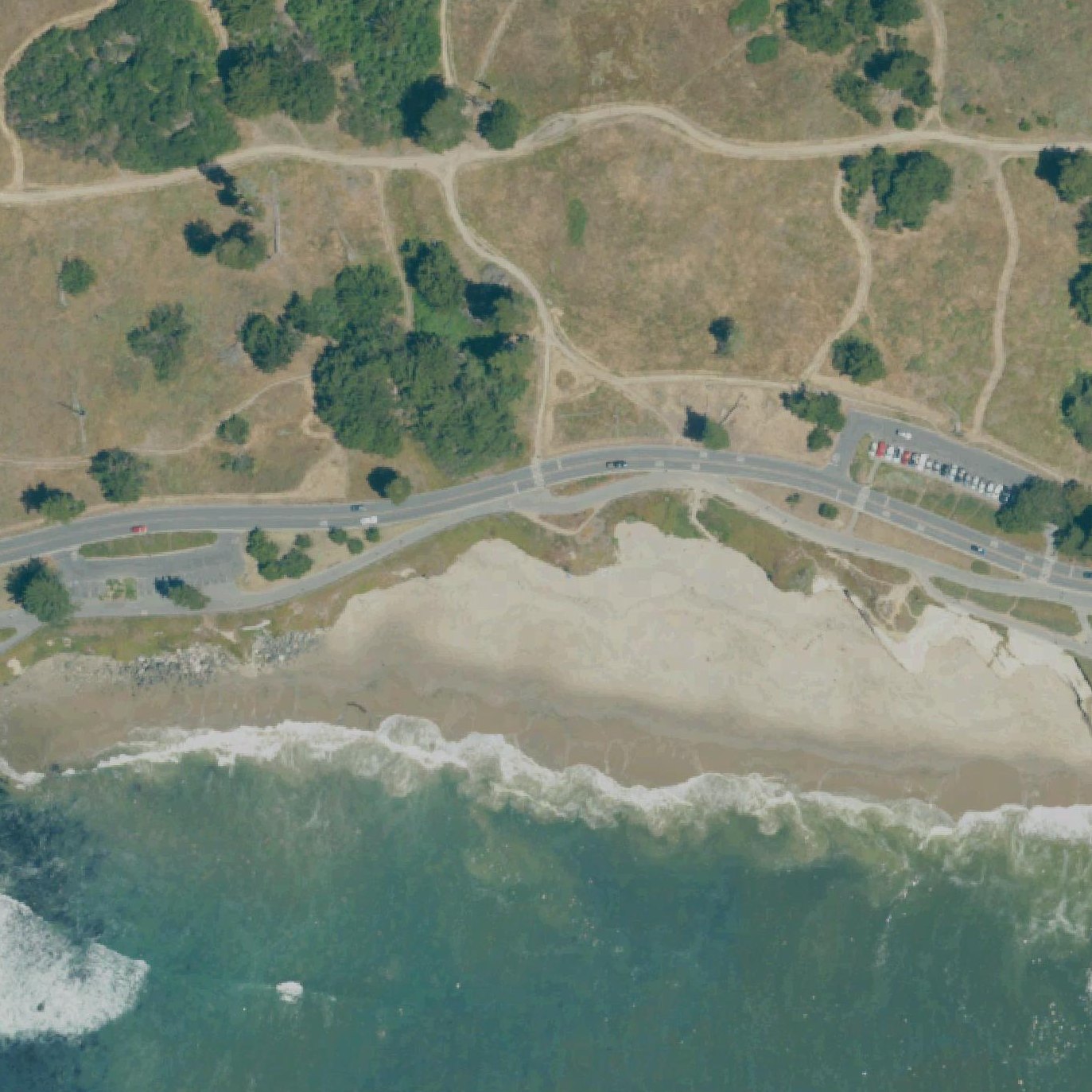 Aerial map of Lighthouse Field State Beach