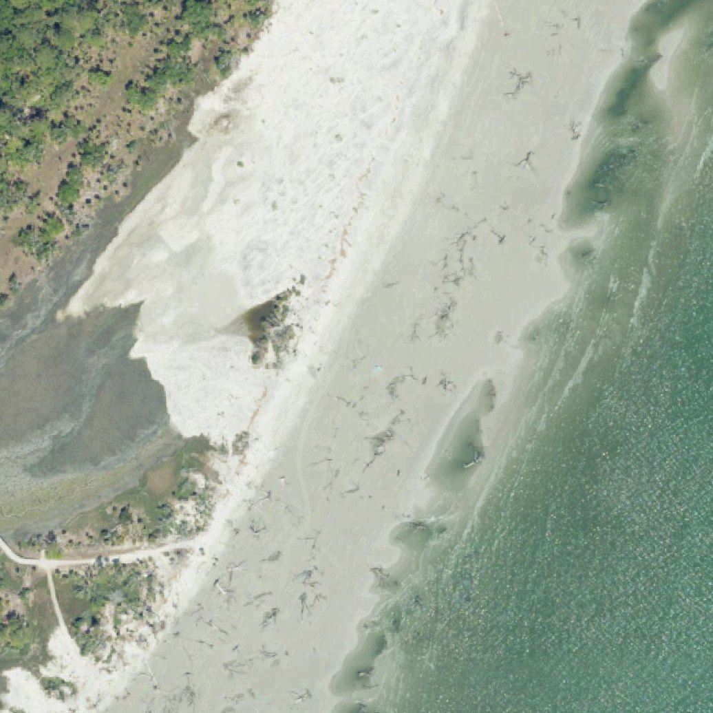 Aerial map of Little Hunting Island Boneyard Beach