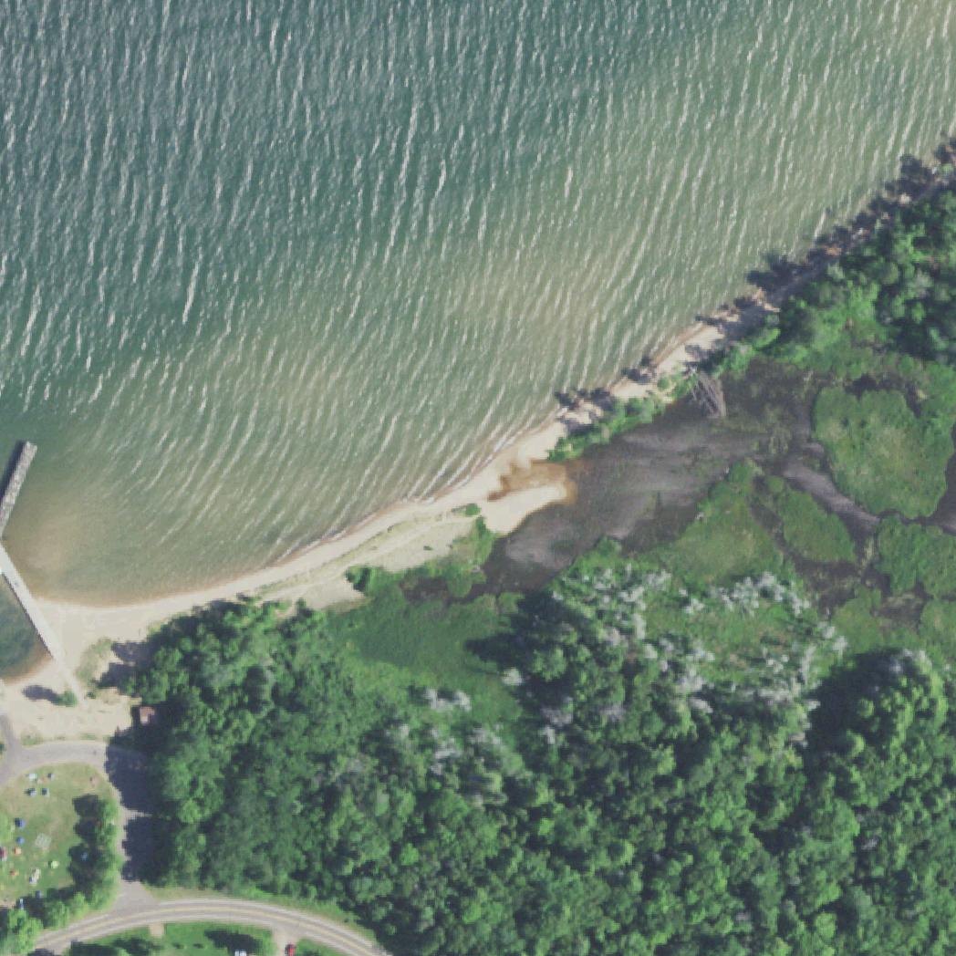 Aerial map of Little Sand Bay Beach