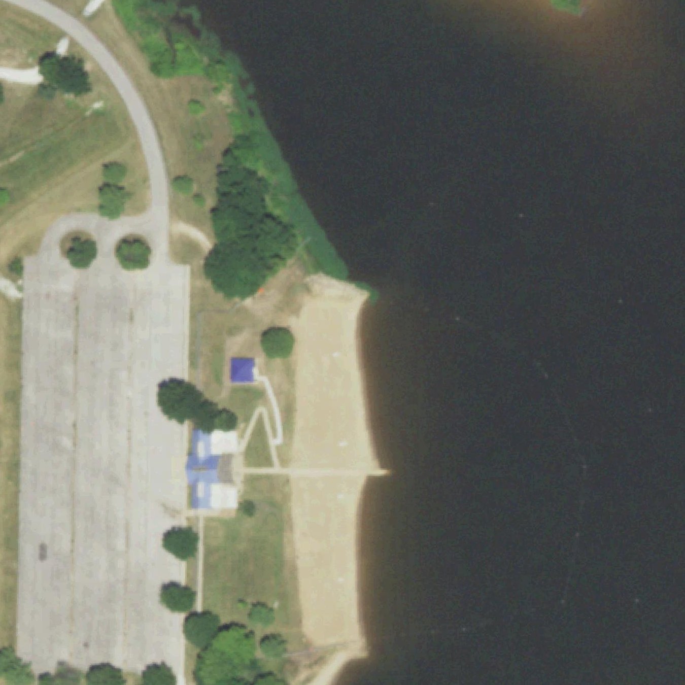 Aerial map of Longview Lake Swim Beach