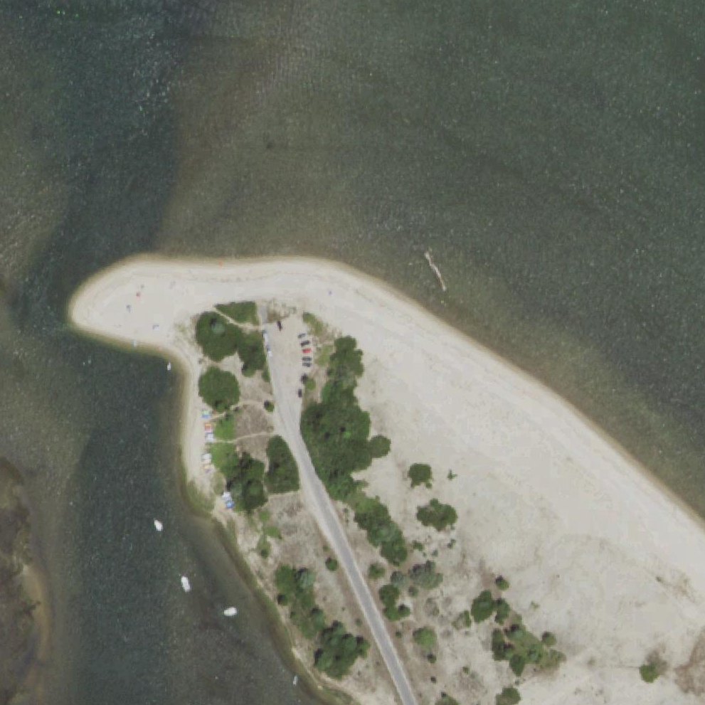 Aerial map of Louse Point Town Beach