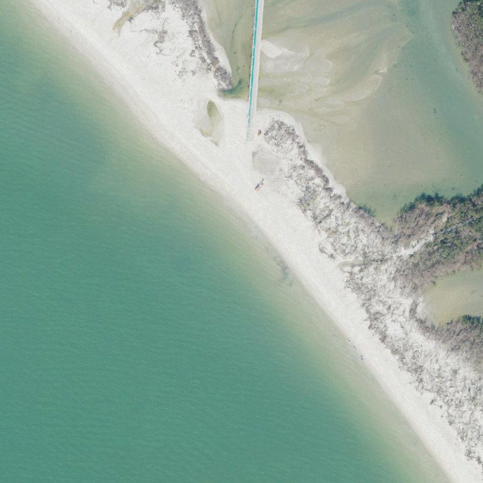 Aerial map of Lovers Key Beach