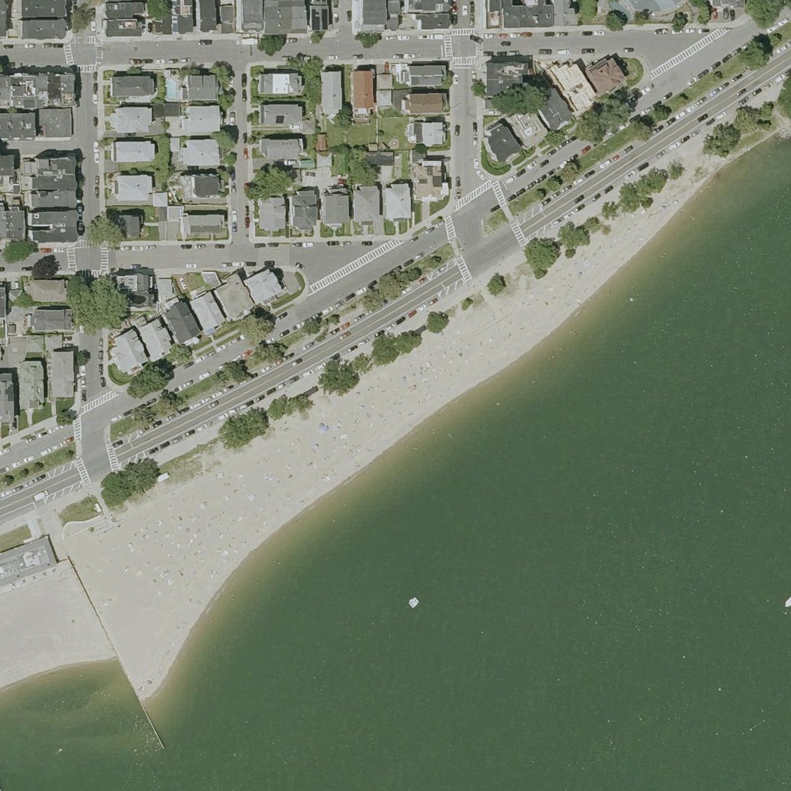 Aerial map of M Street Beach