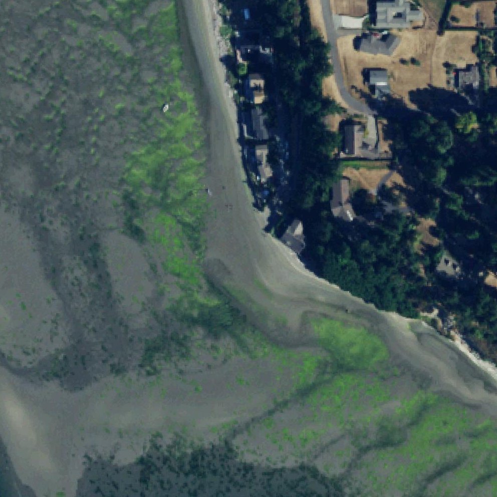 Aerial map of Mabana Beach Near Camano Head