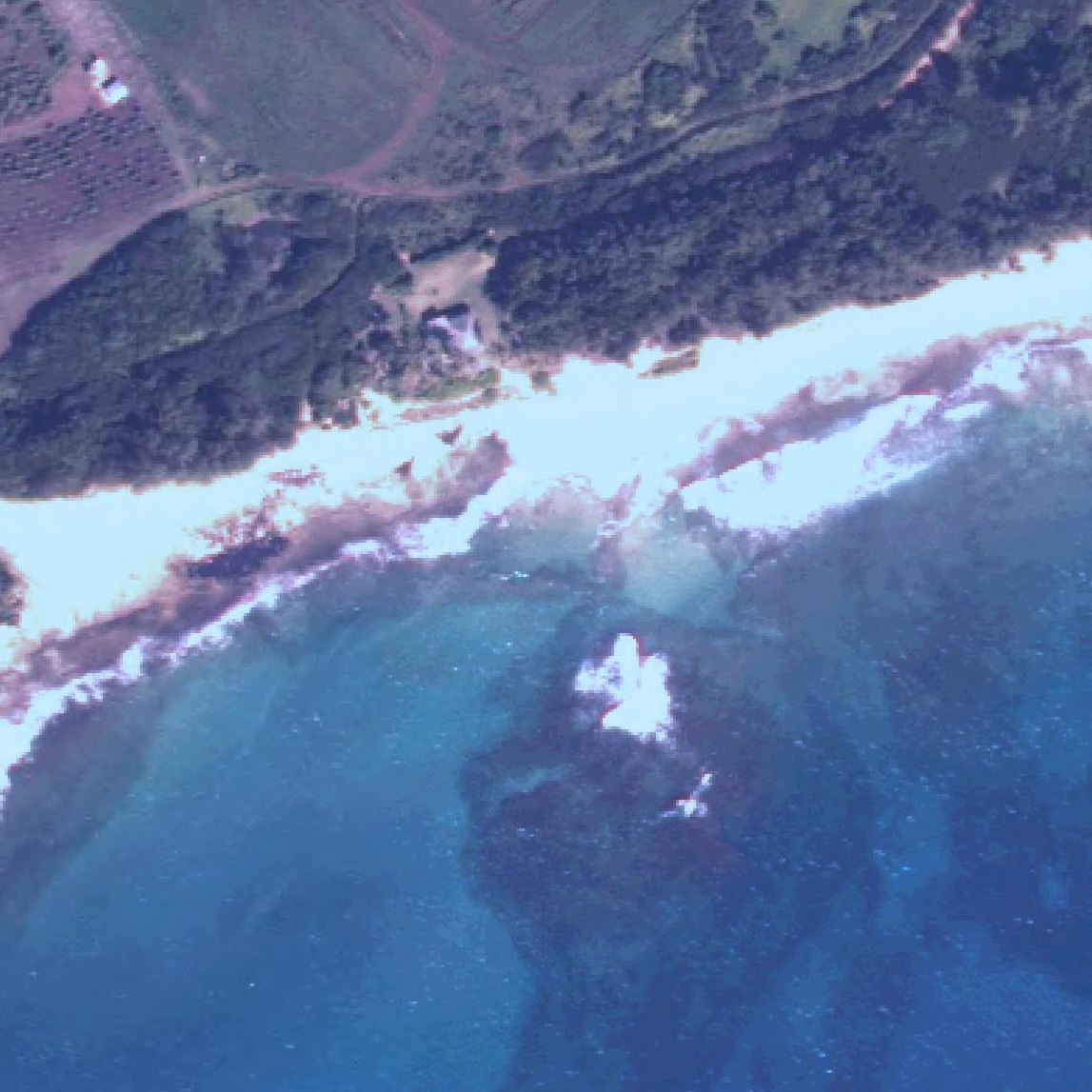 Aerial map of Mahaulepu Beach