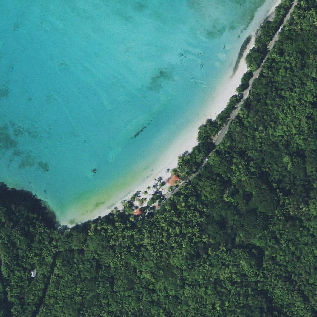 Aerial map of Maho Bay Beach